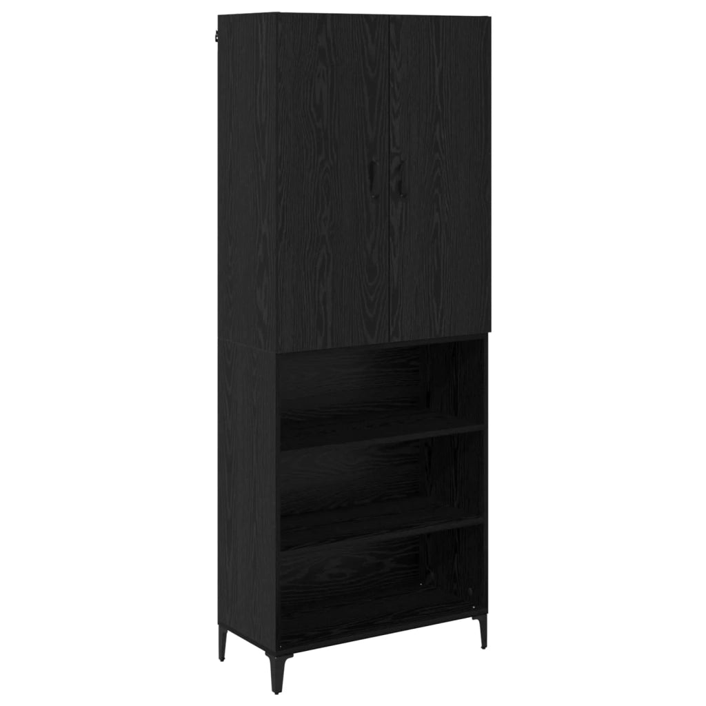 Credenza Rovere Nero 69,5 x 34 x 180 cm Legno multistrato 3416244
