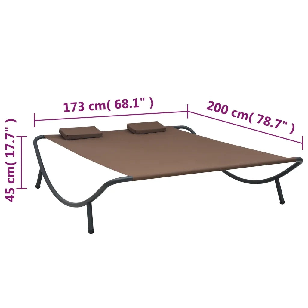 Lettino da Esterno in Tessuto Marrone CFW8162353