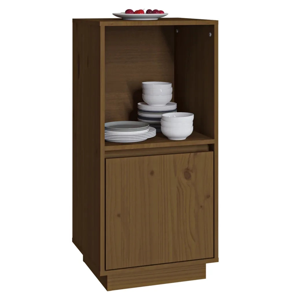 Credenza Marrone Ambrato 38x35x80 cm in Legno Massello di Pino 814347