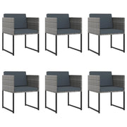 Set Pranzo da Giardino 11 pz con Cuscini in Polyrattan Grigio 313101