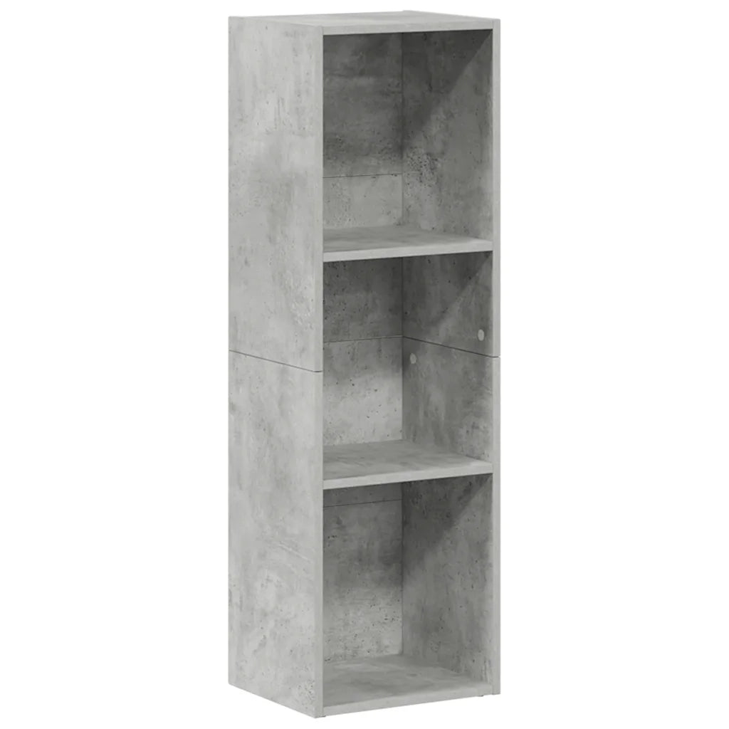 Libreria-Mobile TV Grigio Cemento 36x30x114cm Legno Multistrato