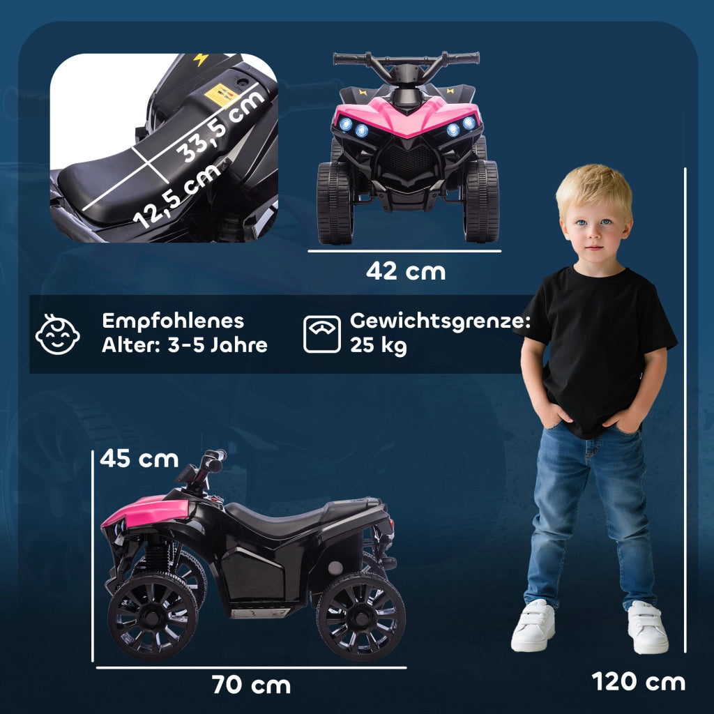 Quad elettrico per bambini 6V con LED e musica ¨C Minimal ¨C rosa