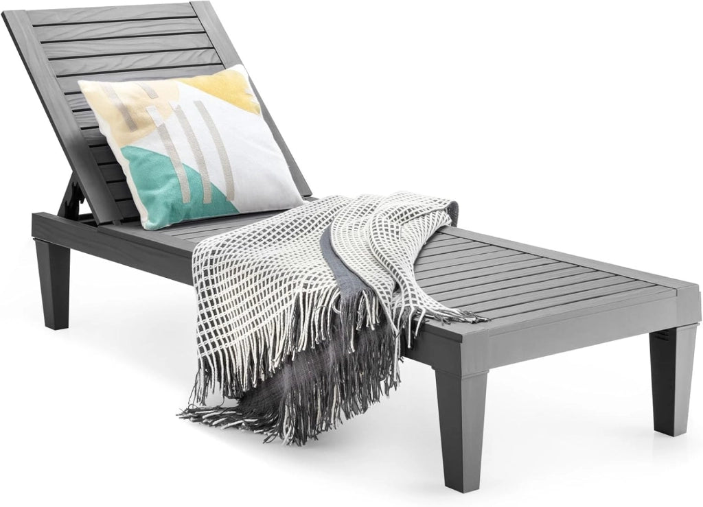 Lettino Prendisole da Giardino, Sdraio da Giardino Con Schienale Regolabile a 5 Livelli, Chaise Longue Impermeabili da Esterno, per Spiaggia Piscina Giardino, Portata 180 kg (2, Marrone)