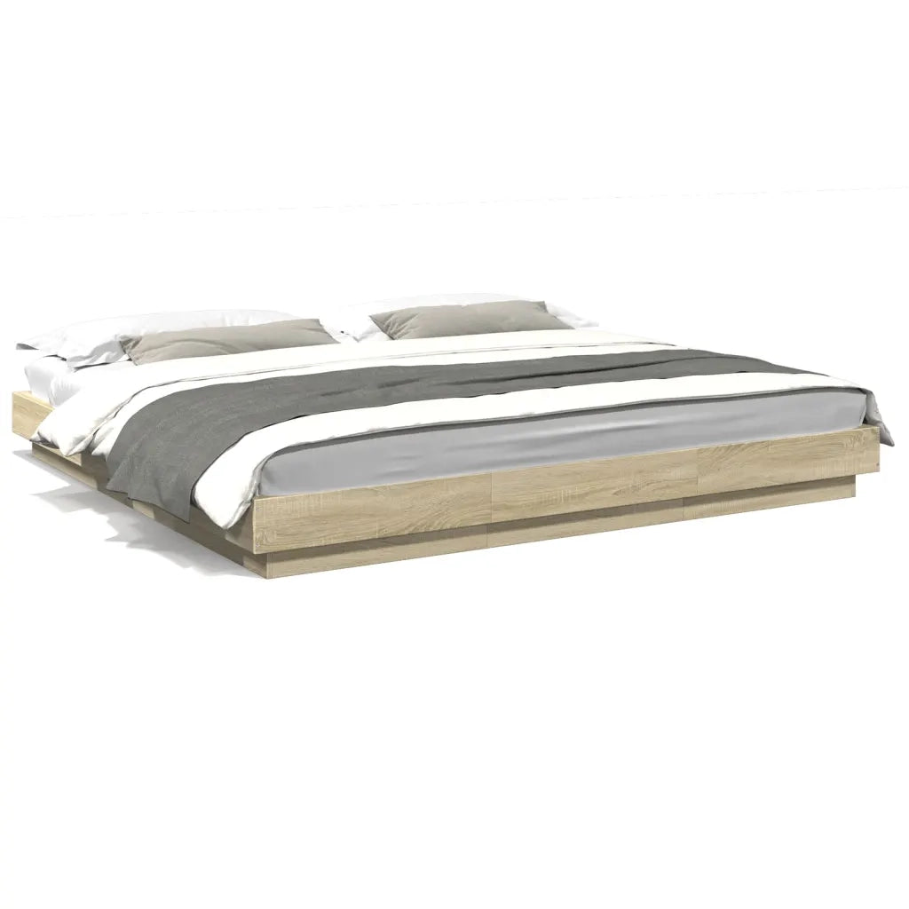 Giroletto-Struttura Letto Rovere Sonoma 200x200 cm in Legno Multistrato 131771