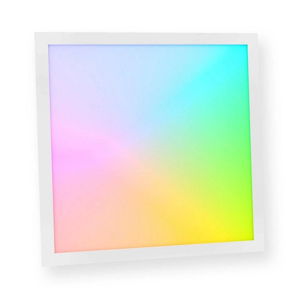 Trade Shop - Plafoniera Led 94w Luce Rgb+4000k Rgbw 24v Cromoterapia Lampada Soffitto 62x62cm -