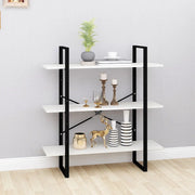 Libreria a 3 Ripiani Bianca 100x30x105 cm in Massello di Pino 806553