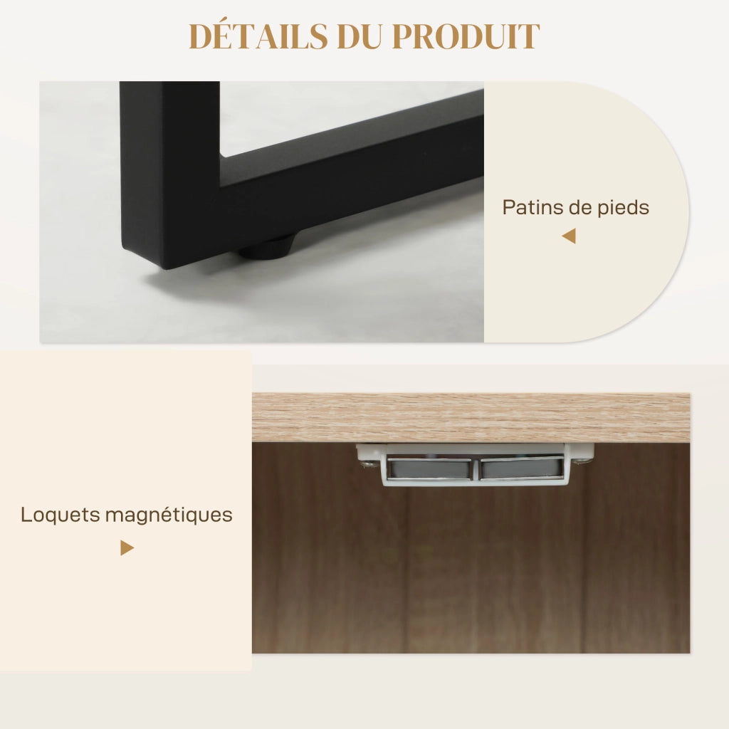 Armadio a muro con ante e ripiani ¨C zephmum ¨C 108x40x80 cm, quercia