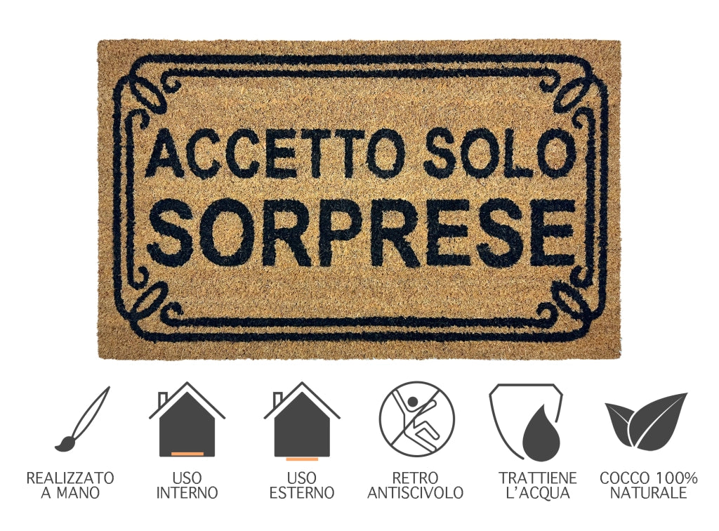 Zerbino Ingresso Casa In Fibra Di Cocco Con Base In Pvc  Dis7Sorpresa