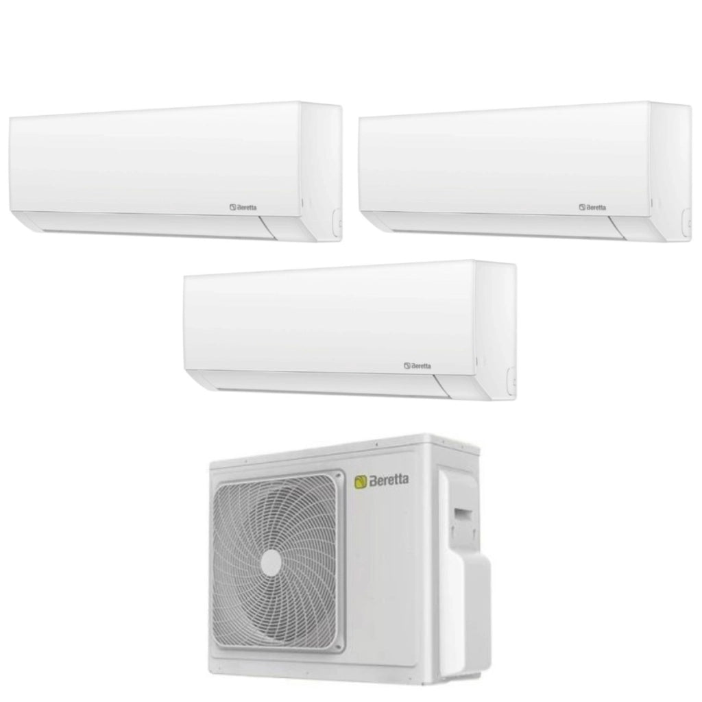 Climatizzatore Condizionatore Beretta Trial Split Inverter serie BREVA E 9+9+12 con 18000-3 R-32 Wi-Fi Optional 9000+9000+12000