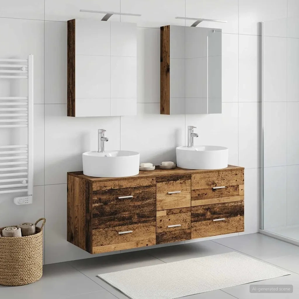 Set di mobili per il bagno 5 pcs Legno antico 3406917