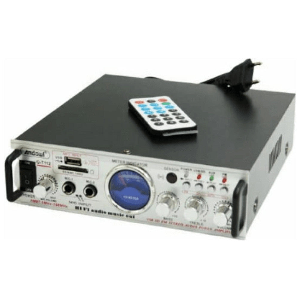 Trade Shop - Amplificatore Stereo Bluetooth Usb Funzione Mini Super Bass Telecomando Q-t112 -