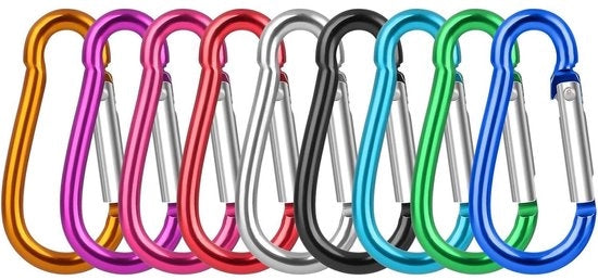 Hanger per chiave miniatura in alluminio - colore variabile - 9 pezzi - leggero - resistente alle abrasioni e alle graffi