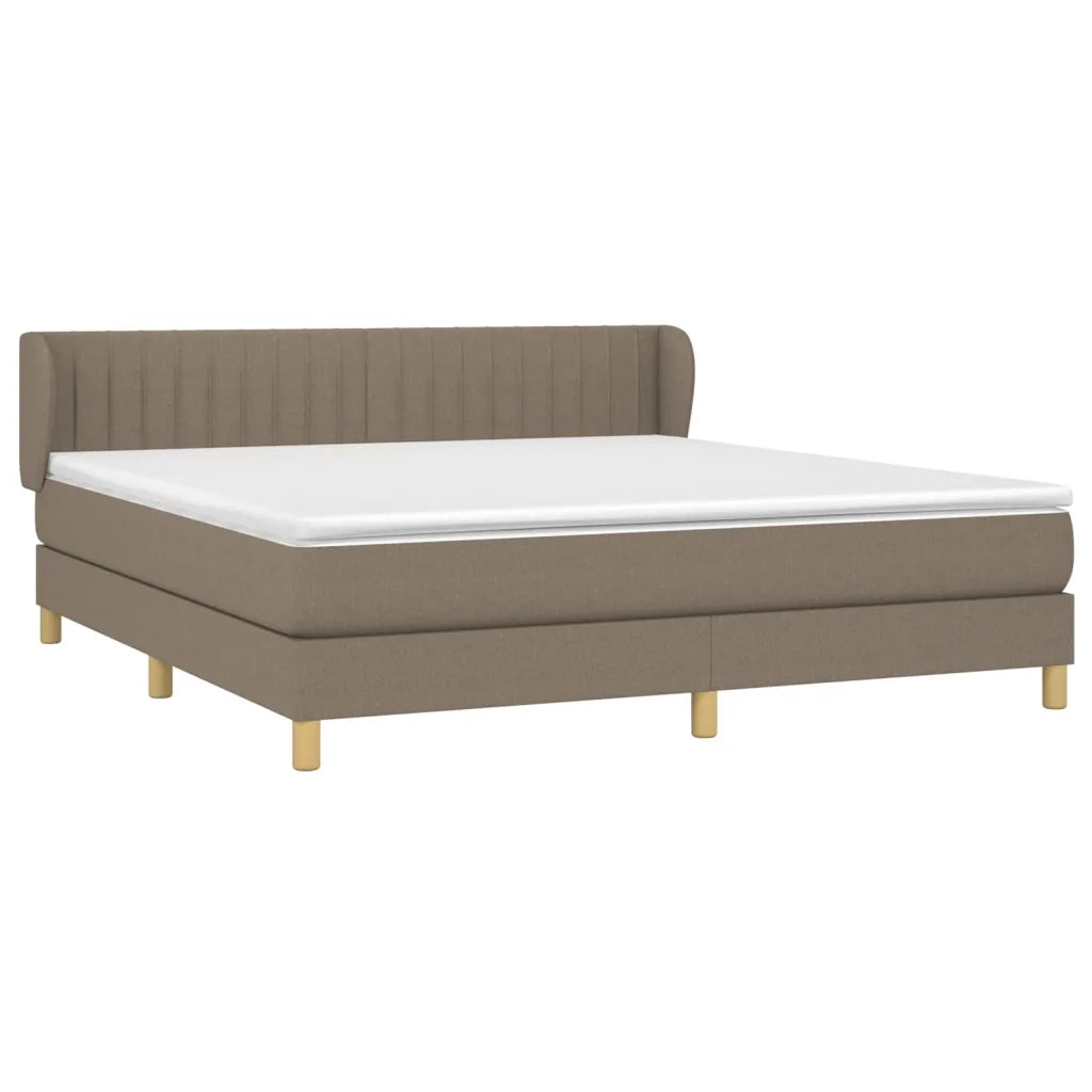 Giroletto a Molle con Materasso Tortora 180x200 cm in Tessuto