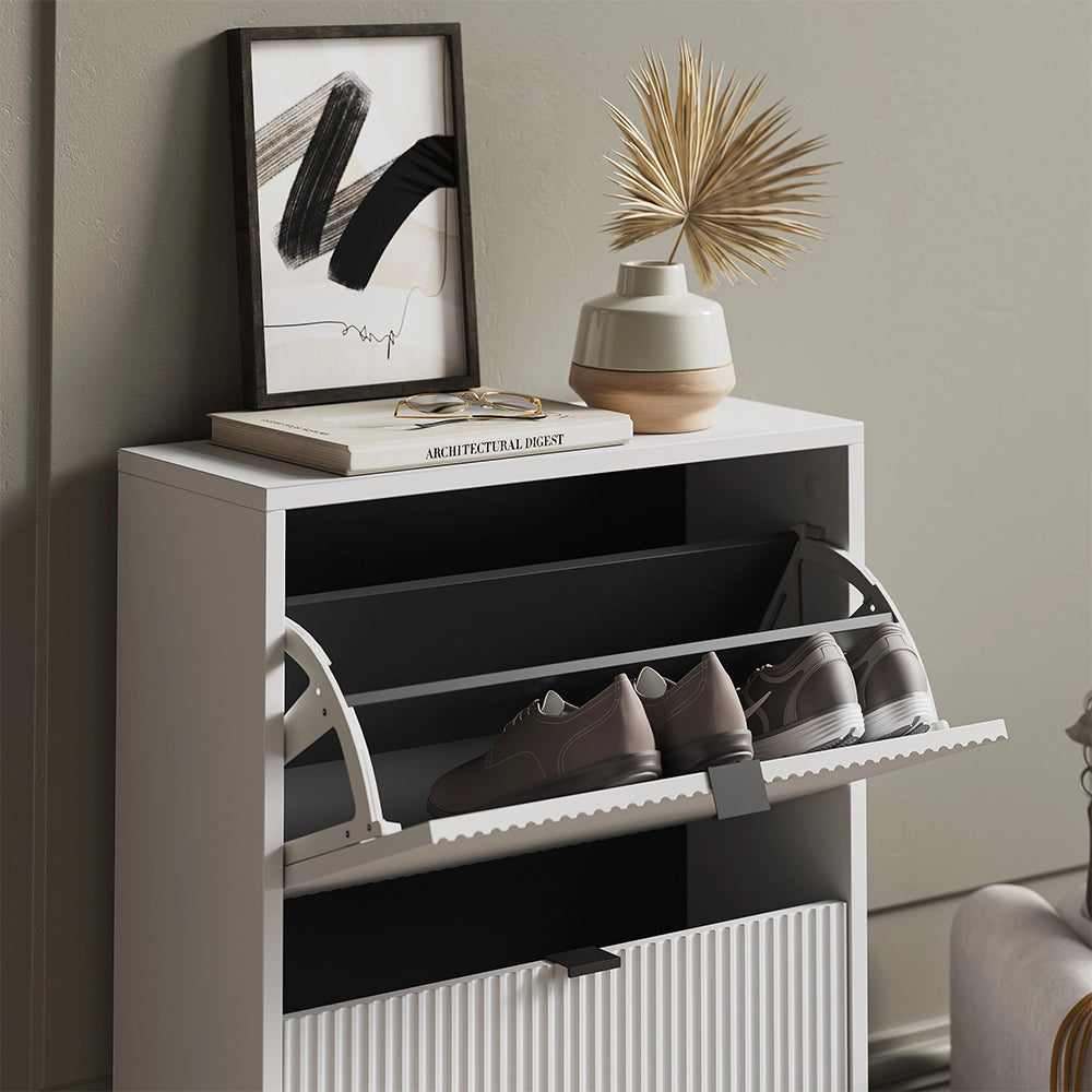 Vicco Scarpiera da ingresso Bianco 60 x 92 cm con cassetti