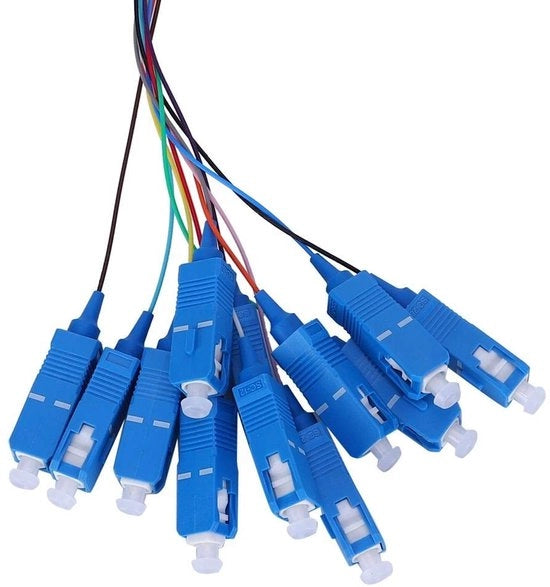 Cavo a fibra ottica - Modo singolo SC/UPC - 12 fibre - Esterno in PVC - Resistente allo shock - Duraturo - Cavo a fibra ottica