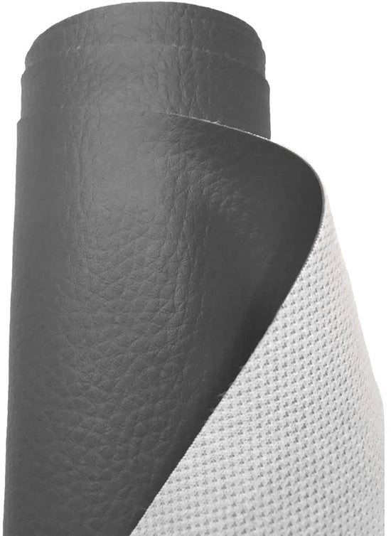 Tessuto imitazione legno con struttura a corda, impermeabile, per metro - 100 cm x 140 cm (grigio scuro)