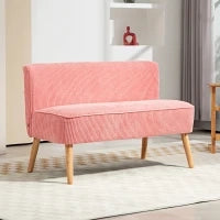 Divano a Due Posti, Design Scandinavo Elegante, Struttura in Legno Massello, Fino a 150 kg, 117 x 56,5 x 77 cm, Rosa
