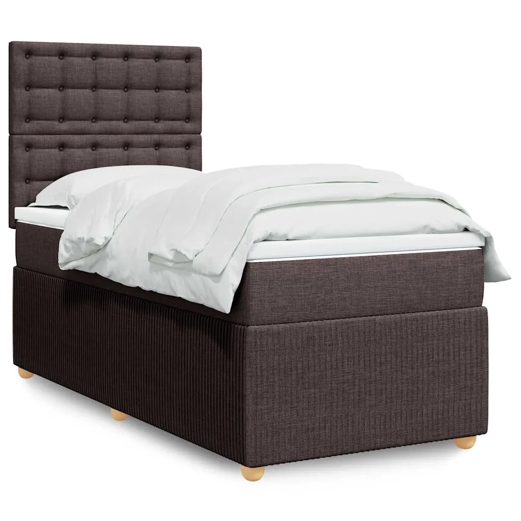 Giroletto a Molle con Materasso Marrone Scuro 80x200 cm Tessuto 3291900