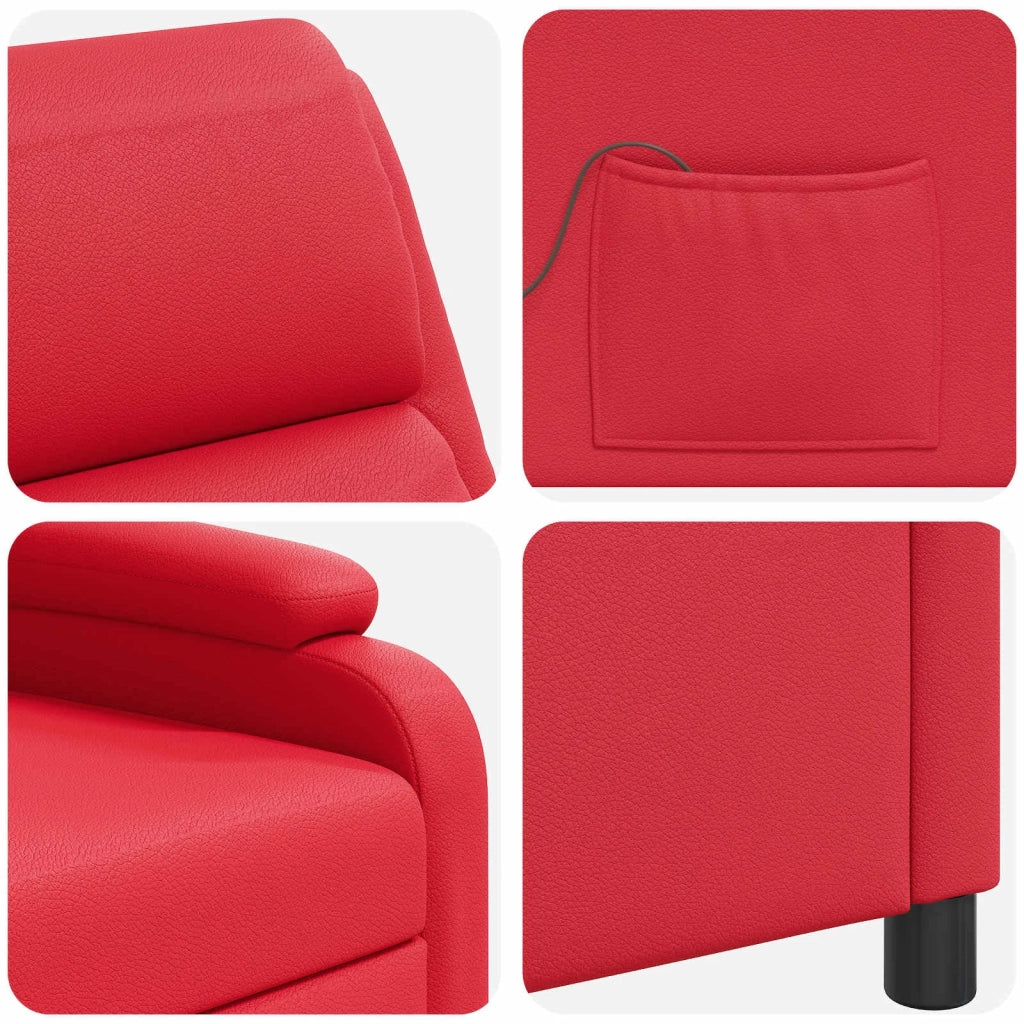 Divano Sedia-Poltrona Massaggiante Rosso Similpelle 365844