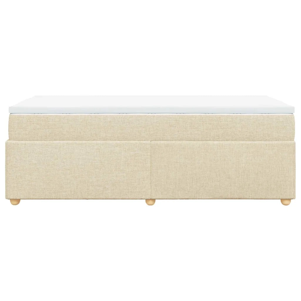 vidaXL Giroletto a Molle con Materasso Crema 100x200 cm in Tessuto