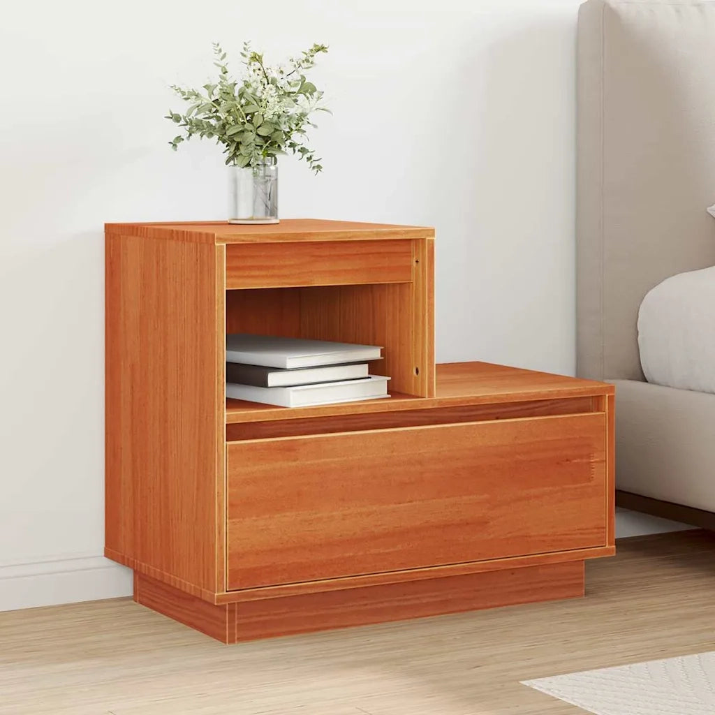 vidaXL Armadio da Notte con cassetto Cera marrone 60 x 34 x 51 cm