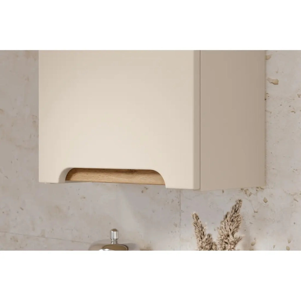 Mobile da parete ERMANO - 1 anta - L35 x A70 x P20 - colore cachemire e quercia - Da appendere