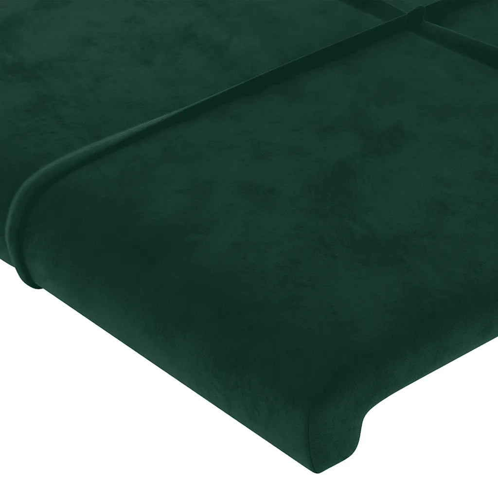 Testiera | Testata a LED Verde Scuro 83x16x118/128 cm in Velluto