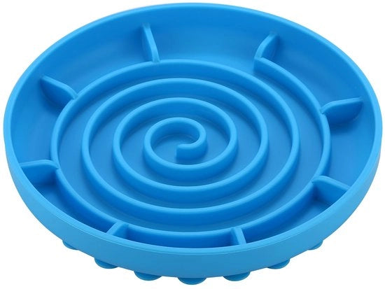 Insert anti-gulping per gabbia per cani, insert siliconico anti-gulping per gabbia per cani rilascio lento, gabbia anti-gulping per cani e gatti, insert anti-gulping per gabbia per gatti (grande, blu)