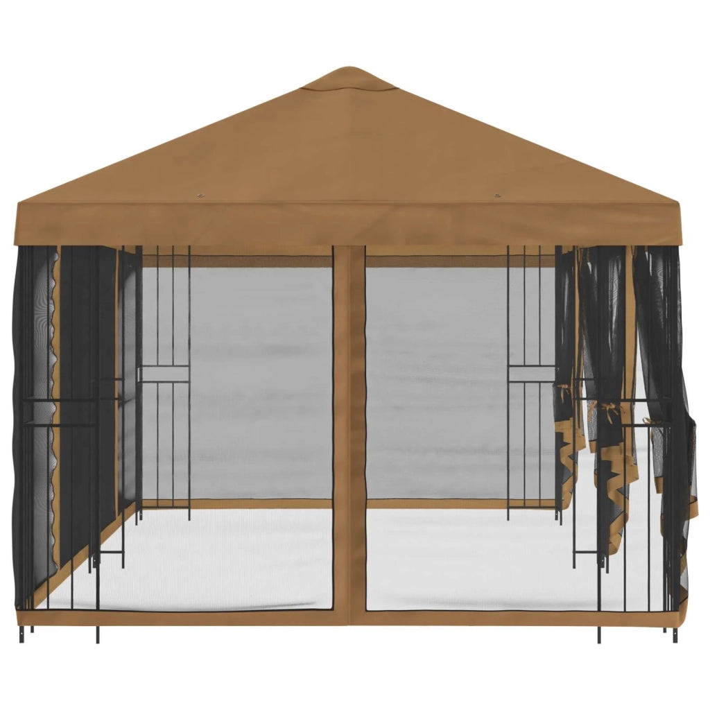 Gazebo con pareti laterali 6 x 3 m Beige Poliestere e Acciaio 3375994