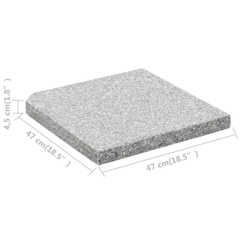 Piastre per Parasole 4 pz in Granito Quadrato 100 kg Grigio 219785