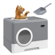 Casetta per Gatti con Vassoio Estraibile ¨C Zephmum ¨C 52x41x38,5 cm Grigio