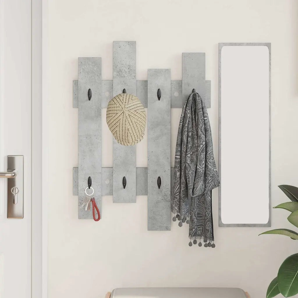 Appendiabiti a muro A parete Grigio cemento 60 x 3 x 82 cm 874478