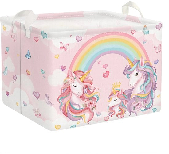 Cesto di Stoccaggio per Bambina con Maniglia, Cesto Opportuno per Abbigliamento, Cesto di Giocattoli per Ragazze, Cesto di Stoccaggio per Bambino, Dimensioni 40 * 30 * 30 cm