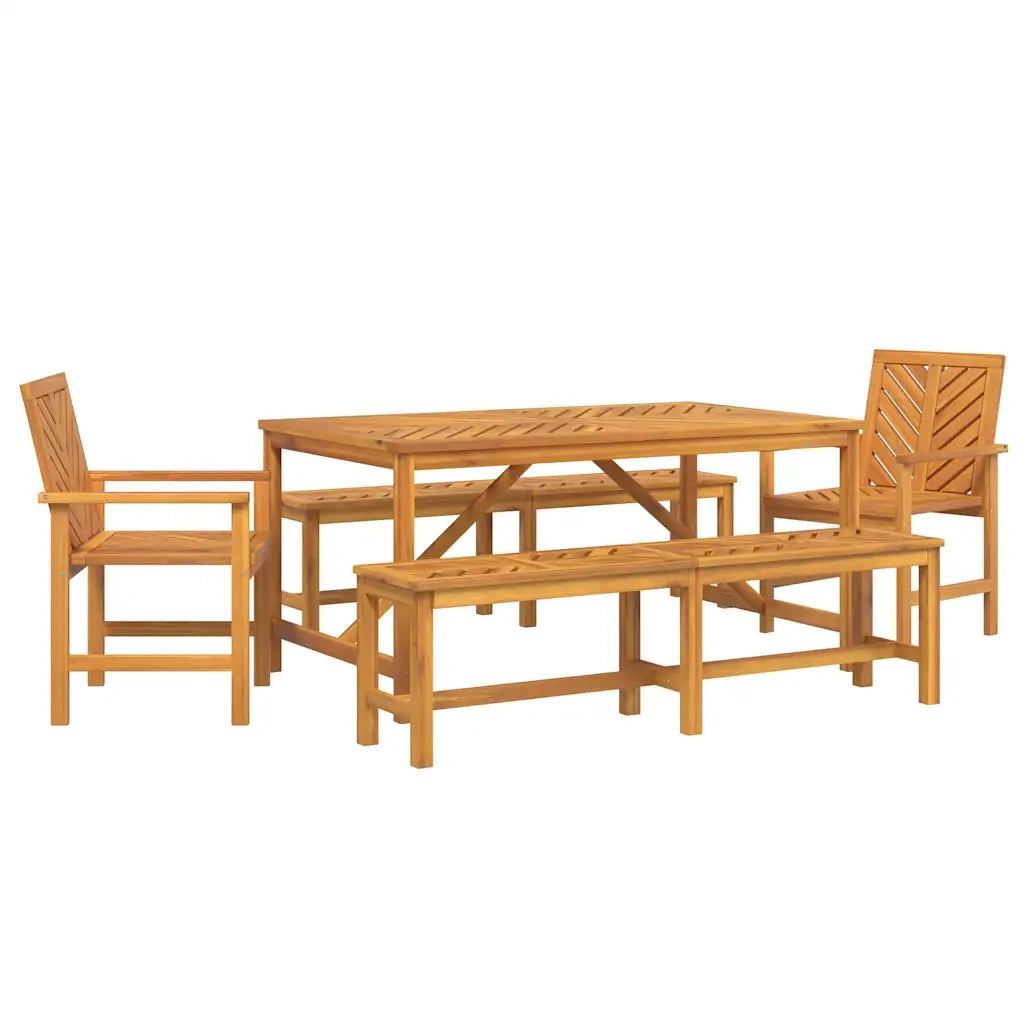 Set da Pranzo per Giardino 5 pcs Marrone 3154113