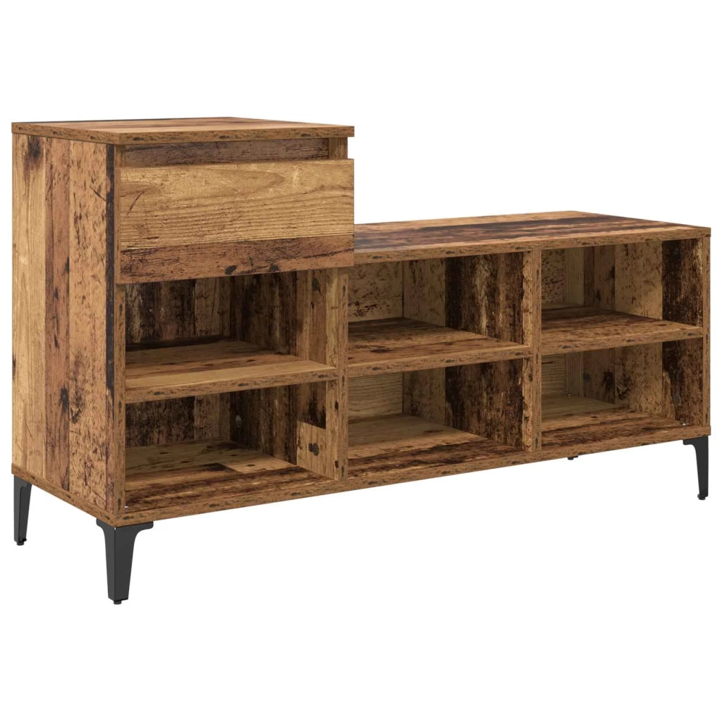 Mobile per scarpe con cassetto Legno vecchio 102 x 36 x 60 cm 881042