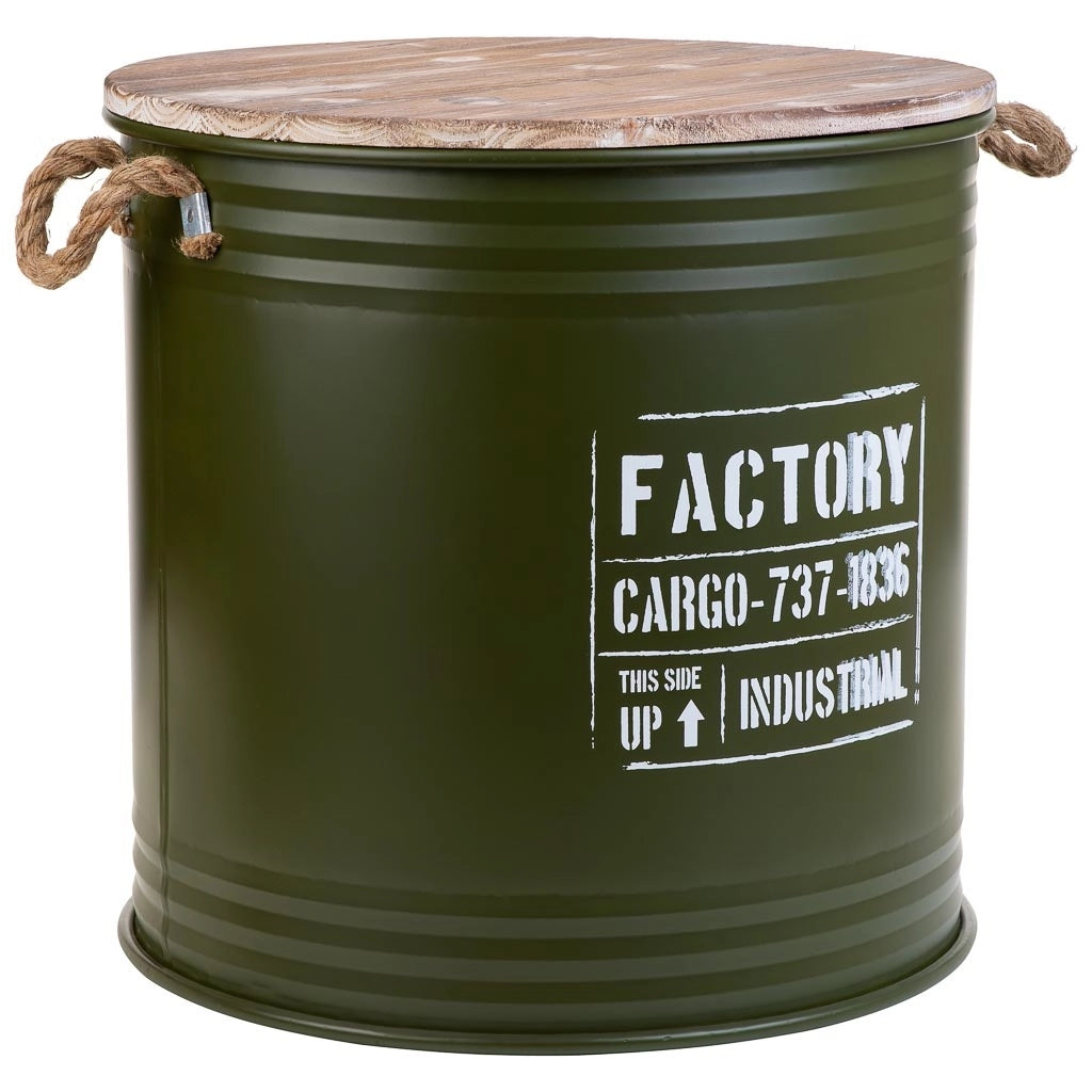 Portabiancheria in metallo stampato verde 50x50