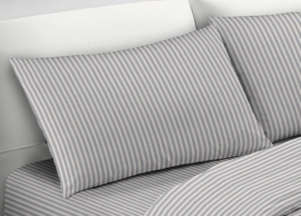 Sacco Copripiumino Piumone Letto In 100% Cotone Made Italy Vari Disegni RP - Piazza 1-2 - Bastoncino Grigio
