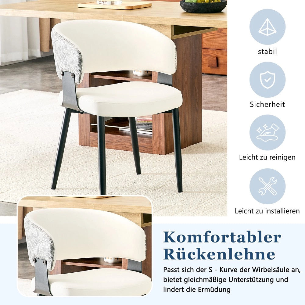 Sedie da Pranzo Set 2 Pezzi Stile Retr¨° ¨C MINIMAL ¨C Similpelle con Braccioli e Gambe in Legno