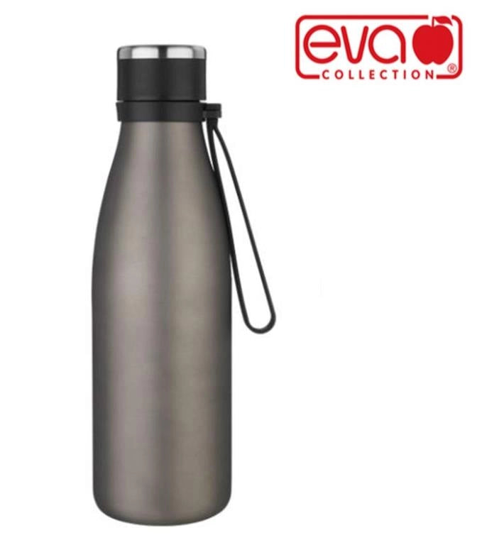 Borraccia in acciaio colorata 550 ml tappo ermetico grigio