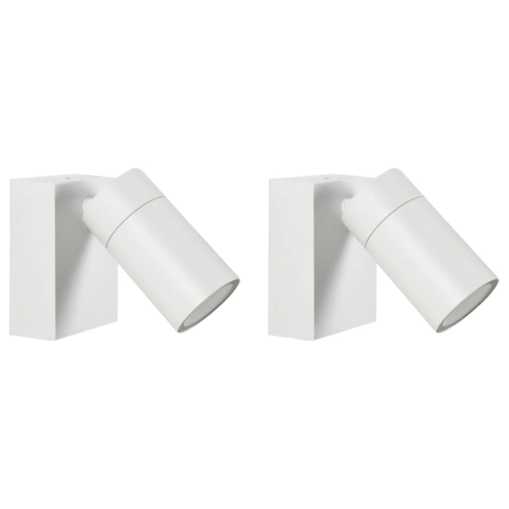 Set di 2 lampade da parete per esterni alluminio bianco illuminazione moderna per esterni, alluminio