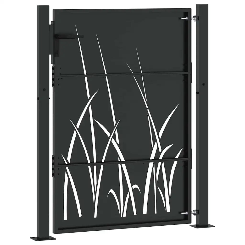 vidaXL Cancello da giardino con blocco Nero 105 x 150 cm