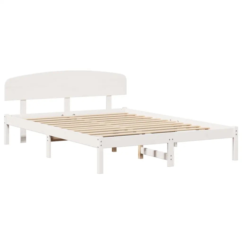 Struttura del letto-Giroletto-Rete del Letto Bianco 140 x 200 cm Pino massello 606601