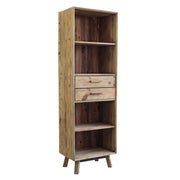Libreria con 2 cassetti e 4 ripiani in Pino riciclato cm 60x40x190 - PINE