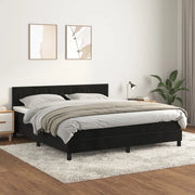 Giroletto a Molle con Materasso Nero 160x200 cm in Vellutocod mxl 123612