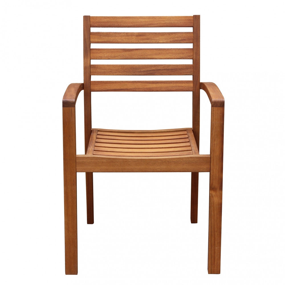 Poltrona Minerva Impilabile 57x58x88 h cm in Legno di Acacia Marrone chiaro