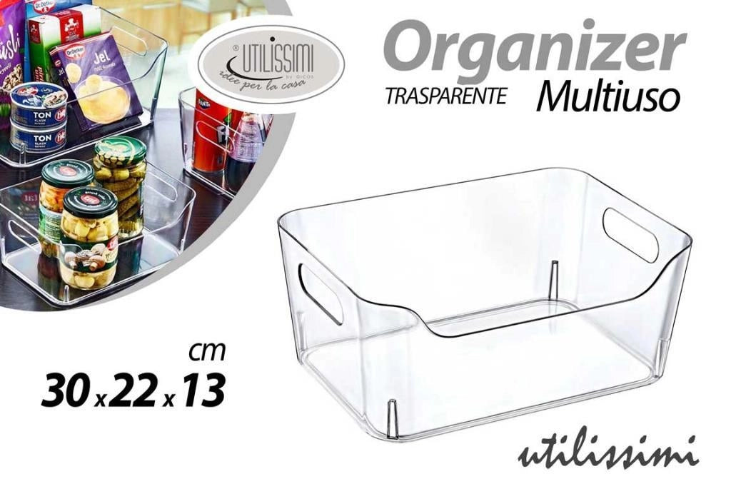 Contenitore Organizer Sovrapponibile Trasparente 30 x 22 x 13 cm Gicos