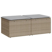 Set Divano da Giardino 2 pz | Set Salotto da Giardino con Cuscini Beige Polyrattan Acacia