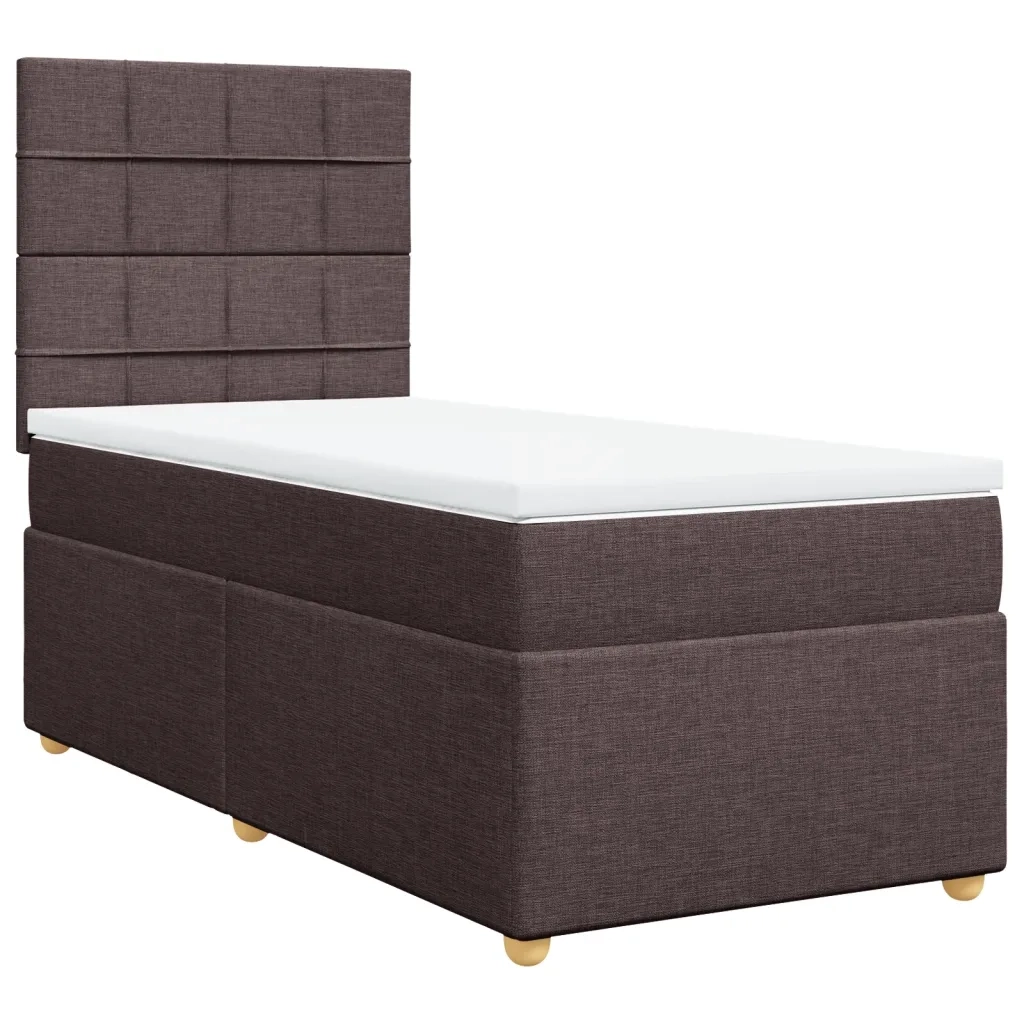 Giroletto a Molle con Materasso Marrone Scuro 100x200cm Tessuto 3291194