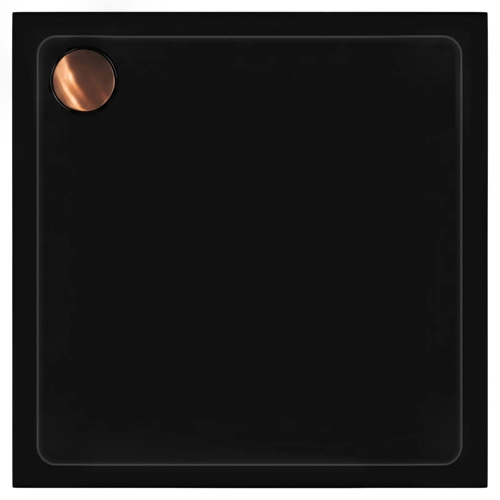 Piatto Doccia Acrilico Rea Savoy Black 90x90 Copertura rame spazzolato