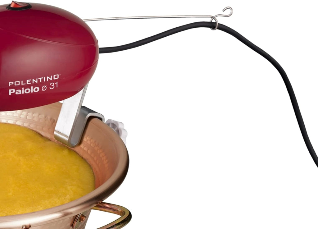 Macom 851 paiolo polenta con miscelatore elettrico, rame 99,9%, alimentazione 230v-50hz, diametro 31cm, potenza 4w, 32 cm